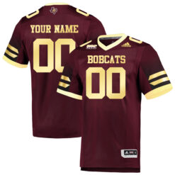 Custom Texas State Bobcats Football Maroon Home Stitched Jersey w/ SBC Patch