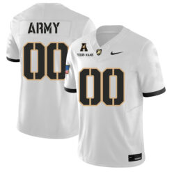 Custom Army Black Knights Football White Away Stitched Jersey w/ AAC Patch