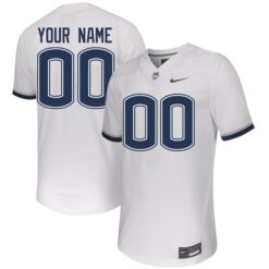 Custom Uconn Huskies Football White Away Stitched Jersey