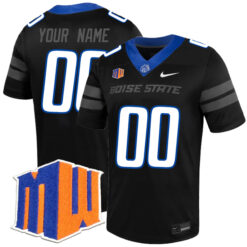 Custom Boise State Broncos Football Black Alternate Stitched Jersey w/ MWC Patch