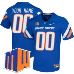 Custom Boise State Broncos Football Royal Untouchable Stitched Jersey w/ MWC Patch