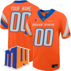 Custom Boise State Broncos Football Orange Untouchable Stitched Jersey w/ MWC Patch