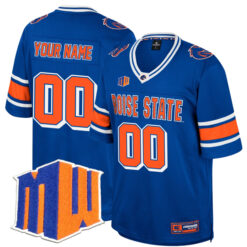 Custom Boise State Broncos Football Royal Colosseum Retro Stitched Jersey w/ MWC Patch