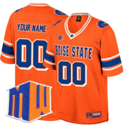 Custom Boise State Broncos Football Orange Colosseum Retro Stitched Jersey w/ MWC Patch