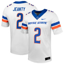 Ashton Jeanty Boise State Broncos Football White Away Stitched Jersey