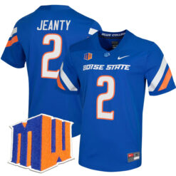 Ashton Jeanty Boise State Broncos Football Royal Untouchable Stitched Jersey w/ MWC Patch