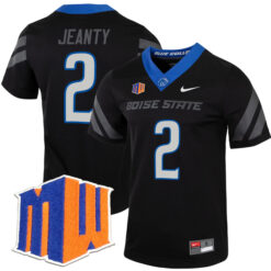 Ashton Jeanty Boise State Broncos Football Black Untouchable Stitched Jersey w/ MWC Patch