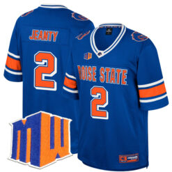 Ashton Jeanty Boise State Broncos Football Royal Colosseum Retro Stitched Jersey Stitched Jersey w/ MWC Patch