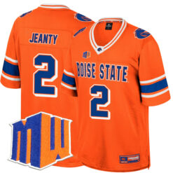 Ashton Jeanty Boise State Broncos Football Orange Colosseum Retro Stitched Jersey Stitched Jersey w/ MWC Patch