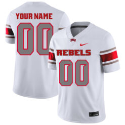 Custom UNLV Rebels Football White Away Stitched Jersey