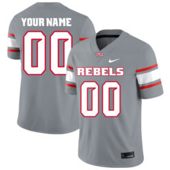 Custom UNLV Rebels Football Grey Alternate Stitched Jersey