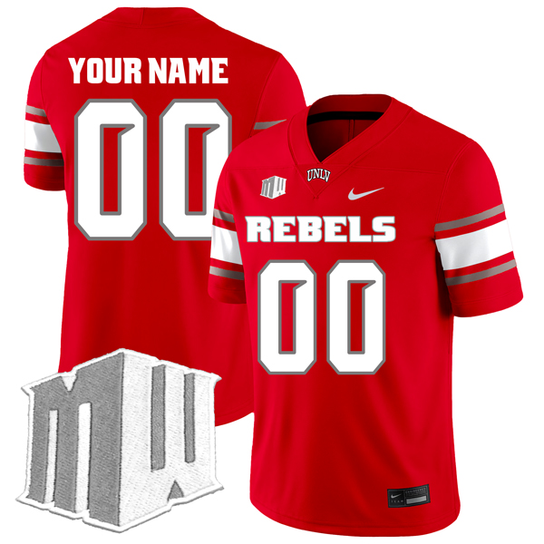 Custom UNLV Rebels Football Red Home Stitched Jersey w/ MWC Patch