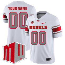 Custom UNLV Rebels Football White Away Stitched Jersey w/ MWC Patch