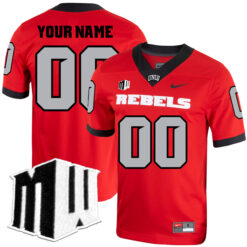 Custom UNLV Rebels Football Red Alternate Stitched Jersey w/ MWC Patch