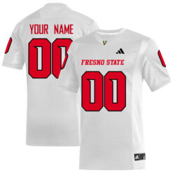 Custom Fresno State Bulldogs Football White Away Stitched Jersey