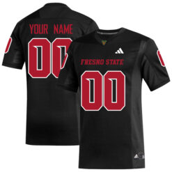 Custom Fresno State Bulldogs Football Black Alternate Stitched Jersey