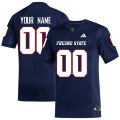 Custom Fresno State Bulldogs Football Navy Alternate Stitched Jersey