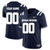 Custom Utah State Aggies Football Navy Home Stitched Jersey