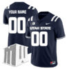 Custom Utah State Aggies Football Navy Home Stitched Jersey w/ MWC Patch