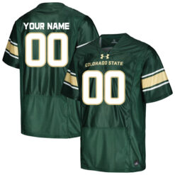 Custom Colorado State Rams Football Green Home Stitched Jersey