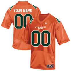 Custom Colorado State Rams Football Orange Throwback Stitched Jersey