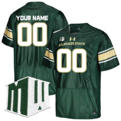 Custom Colorado State Rams Football Green Home Stitched Jersey w/ MWC Patch