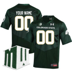Custom Colorado State Rams Football Green Stitched Jersey w/ MWC Patch