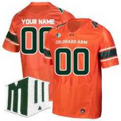 Custom Colorado State Rams Football Orange Alternate Stitched Jersey w/ MWC Patch