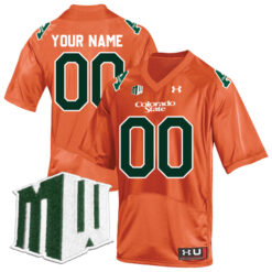 Custom Colorado State Rams Football Orange Throwback Stitched Jersey w/ MWC Patch