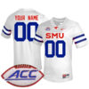 Custom SMU Mustangs Football White Away Stitched Jersey w/ ACC Patch