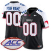 Custom SMU Mustangs Football Alternate Black Vapor F.U.S.E Limited Stitched Jersey w/ ACC Patch