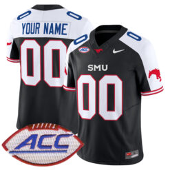 Custom SMU Mustangs Football Alternate Black Vapor F.U.S.E Limited Stitched Jersey w/ ACC Patch