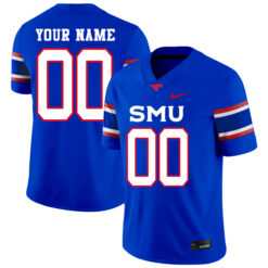 Custom SMU Mustangs Football Royal Home Stitched Jersey