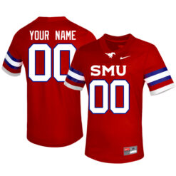 Custom SMU Mustangs Football Red Alternate Stitched Jersey