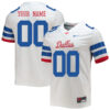 Custom SMU Mustangs Football White Stitched Jersey