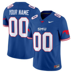 Custom SMU Mustangs Football Royal Vapor F.U.S.E Limited Stitched Jersey