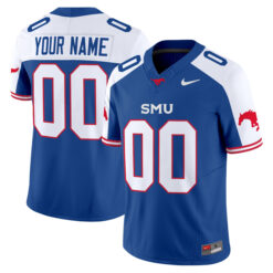 Custom SMU Mustangs Football Alternate Royal Vapor F.U.S.E Limited Stitched Jersey