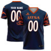 Custom UTSA Roadrunners Football Navy Game Stitched Jersey