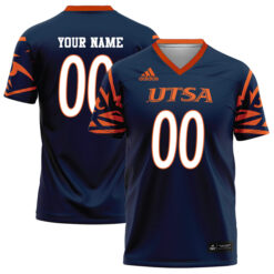 Custom UTSA Roadrunners Football Navy Game Stitched Jersey