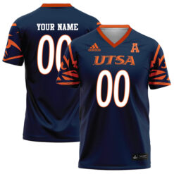 Custom UTSA Roadrunners Football Navy Game Stitched Jersey w/ AAC Patch