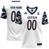 Custom UTSA Roadrunners Football White Game Stitched Jersey w/ AAC Patch