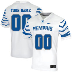 Custom Memphis Tigers Football White Away Stitched Jersey