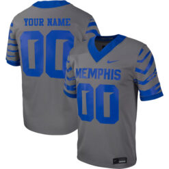 Custom Memphis Tigers Football Grey Alternate Stitched Jersey