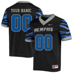 Custom Memphis Tigers Football Black Alternate Stitched Jersey