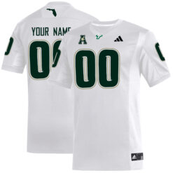 Custom South Florida Bulls Football White Away Stitched Jersey w/ AAC Patch