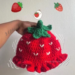 Strawberry Crochet Beanie