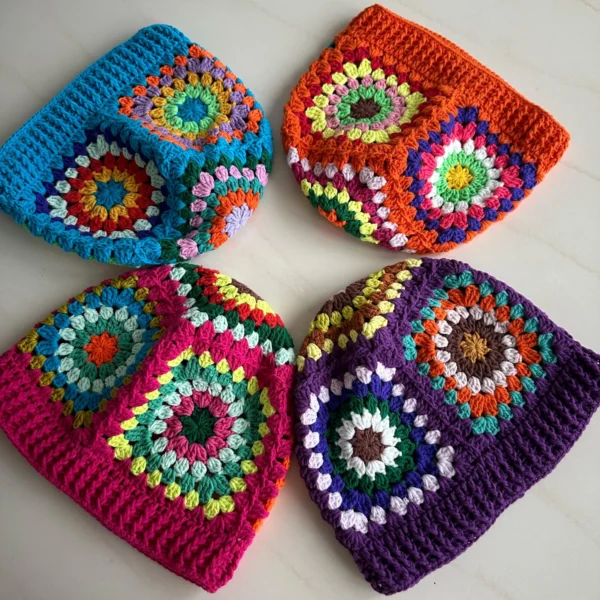 Granny Square Crochet Beanie
