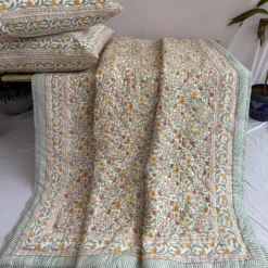 Indian Hand Block Print Jaipuri Quilt