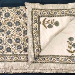 Traditional Jaipuri Razai Hand Block Printed Kantha Quilt